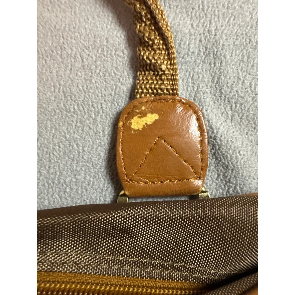 Vintage Kingport Brown Nylon Travel Duffel Bag Carry On Korea 19x14 Flaw